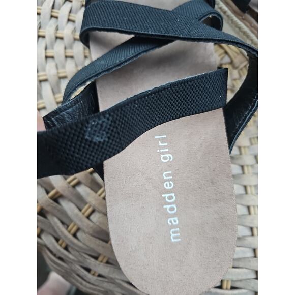 Madden Girl Lorra black espadrille flatform sandal Women’s 8.5 M - Picture 6 of 15